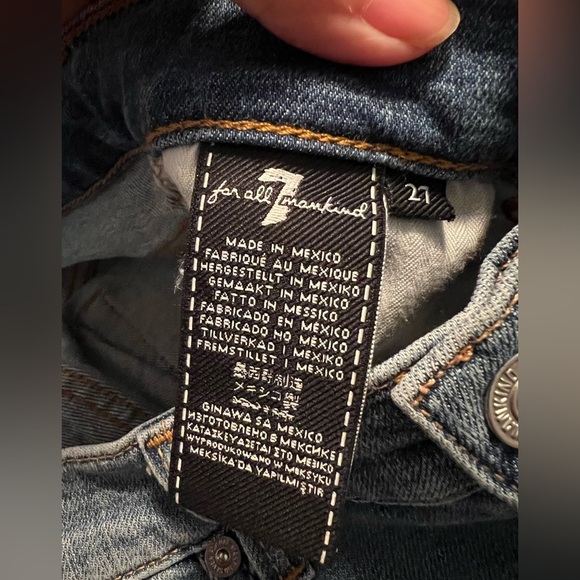 7 For All Mankind High Rise Ankle Skinny Jeans Size 27 - Picture 7 of 9